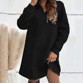 Basic Hooded Daily Going Out Fashion Solid Long Sleeve Casual 's Dress